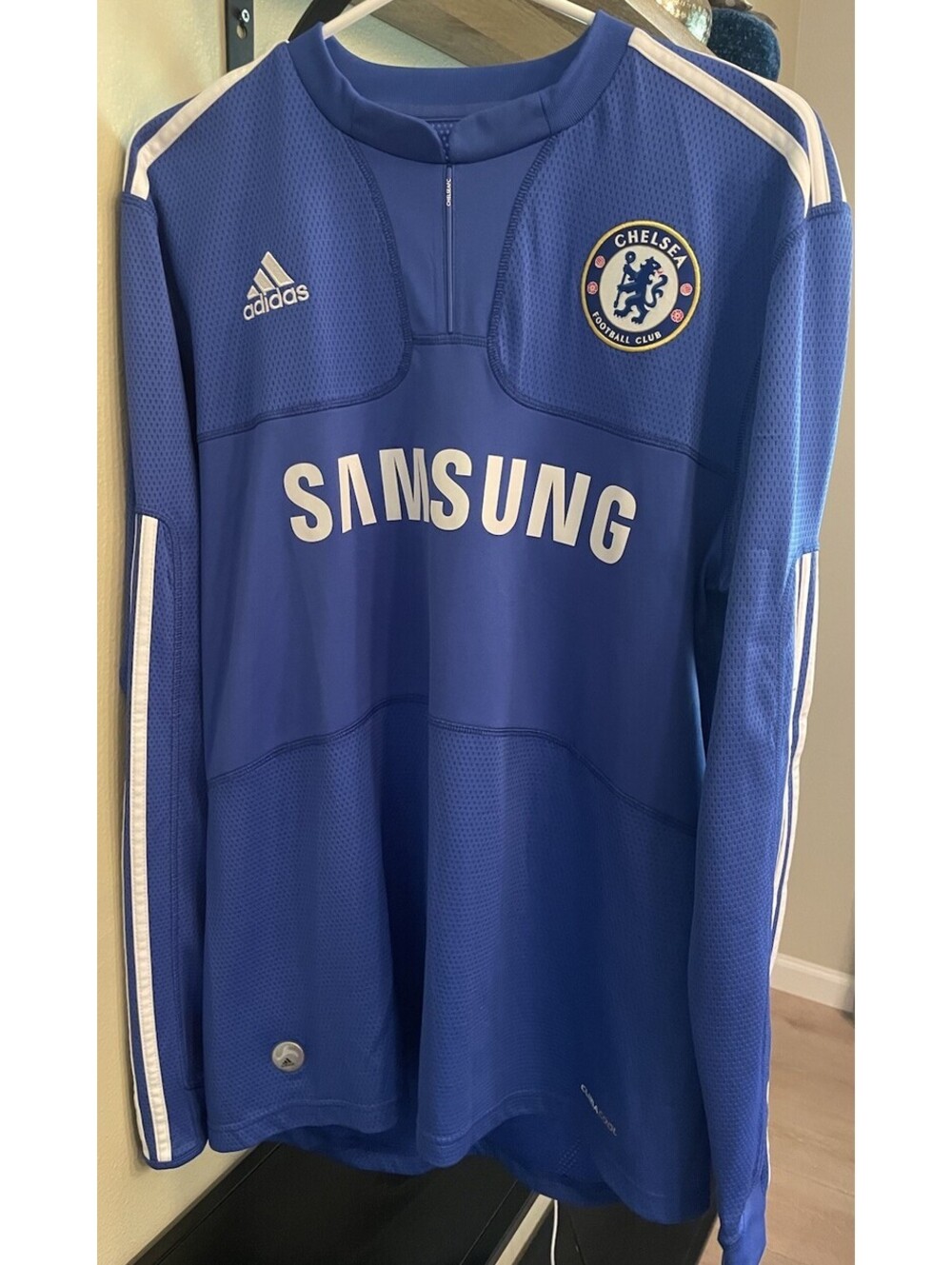 Adidas Chelsea 09-10 Home Football Long Sleeve Jersey Soccer Shirt Size M Blue